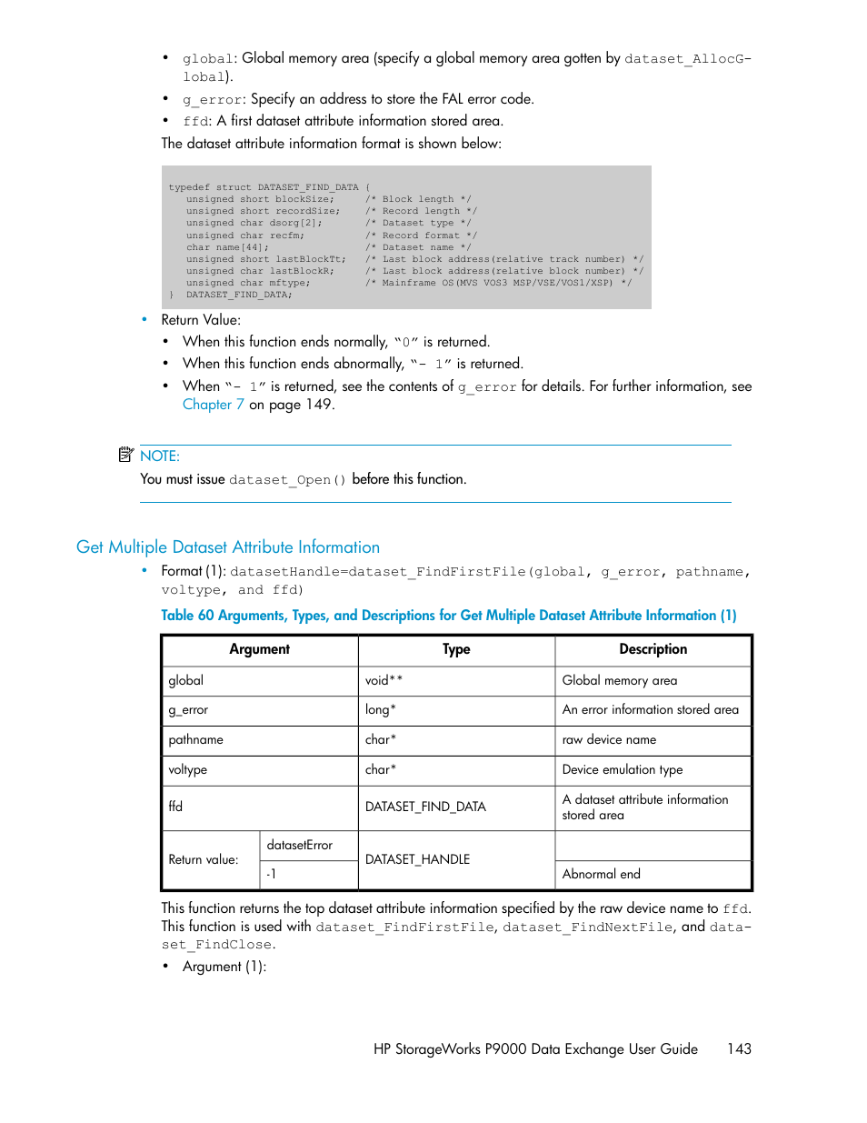 Get multiple dataset attribute information | HP XP P9500 Storage User Manual | Page 143 / 182