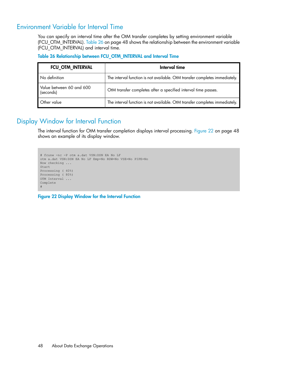 Environment variable for interval time, Display window for interval function, 48 display window for interval function | Display window for the interval function | HP XP P9500 Storage User Manual | Page 48 / 182