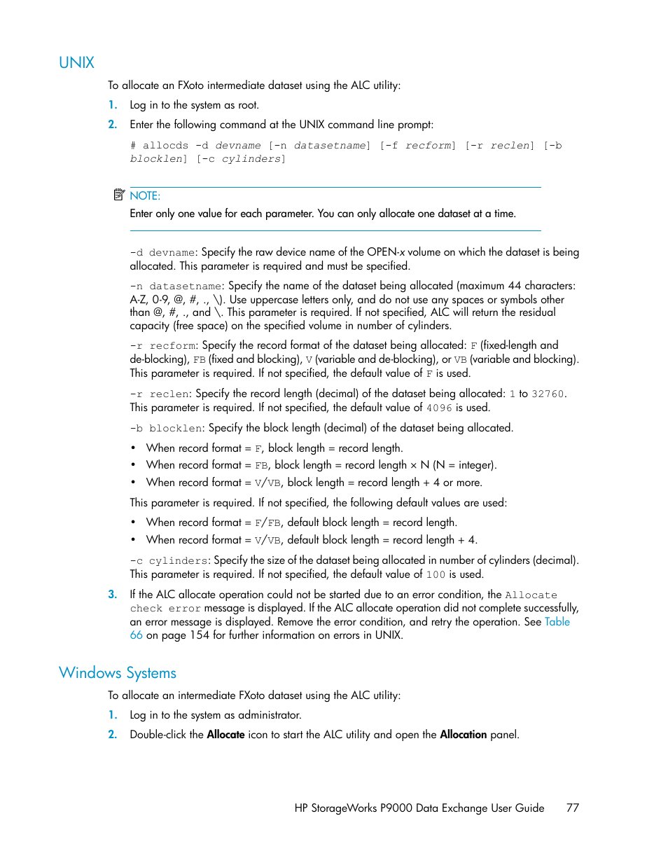 Unix, Windows systems, 77 windows systems | HP XP P9500 Storage User Manual | Page 77 / 182