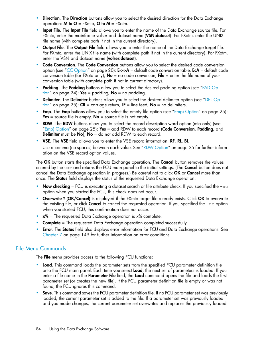 File menu commands | HP XP P9500 Storage User Manual | Page 84 / 182