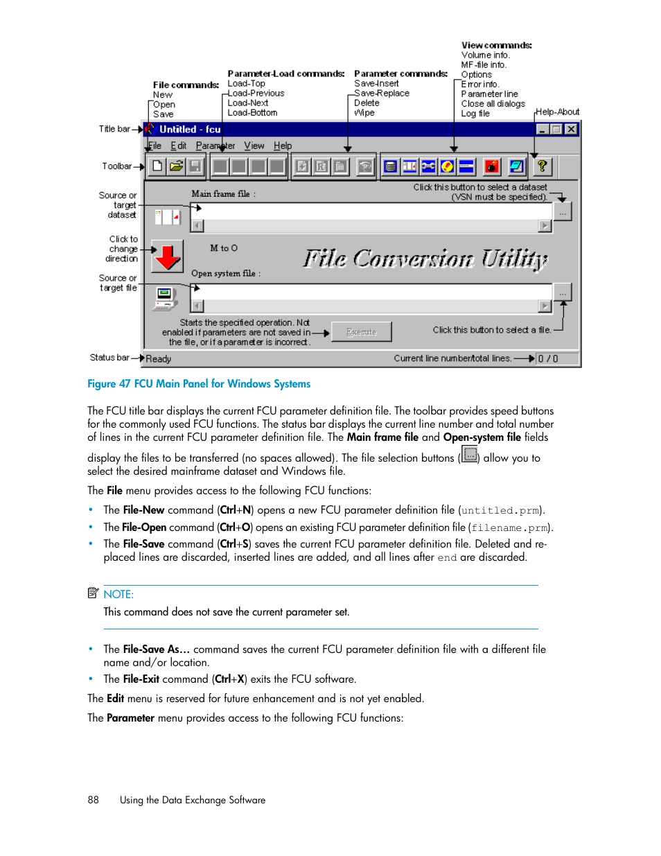 Fcu main panel for windows systems | HP XP P9500 Storage User Manual | Page 88 / 182