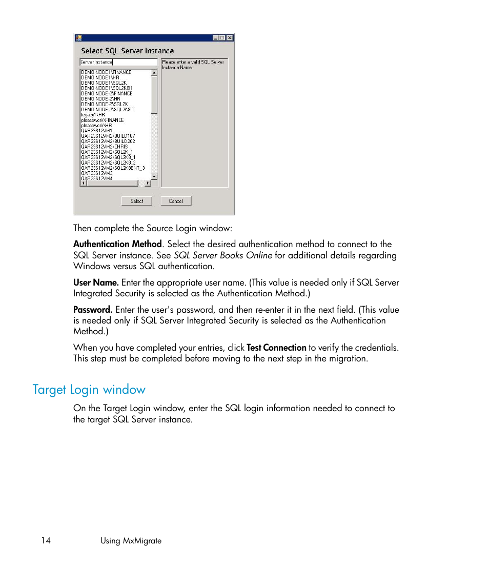 Target login window | HP PolyServe Software User Manual | Page 14 / 27