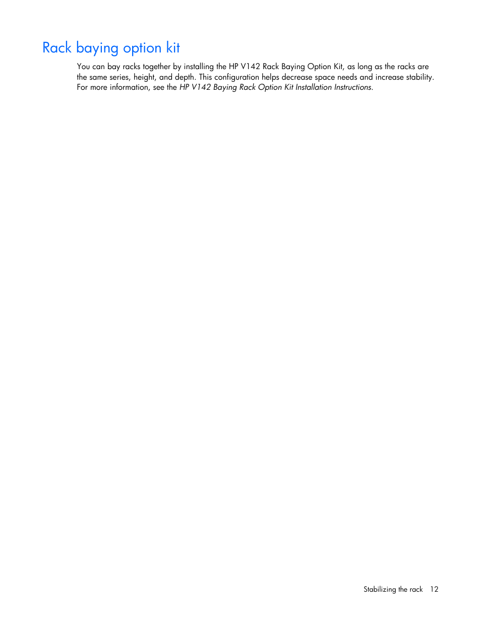 Rack baying option kit | HP Rack Baying Kits User Manual | Page 12 / 19