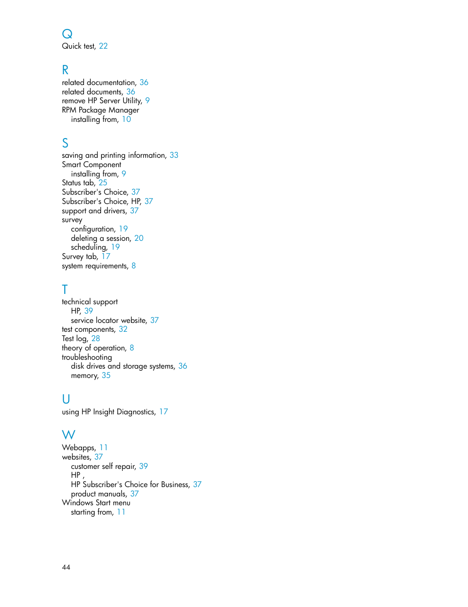 HP Insight Diagnostics Software User Manual | Page 44 / 44