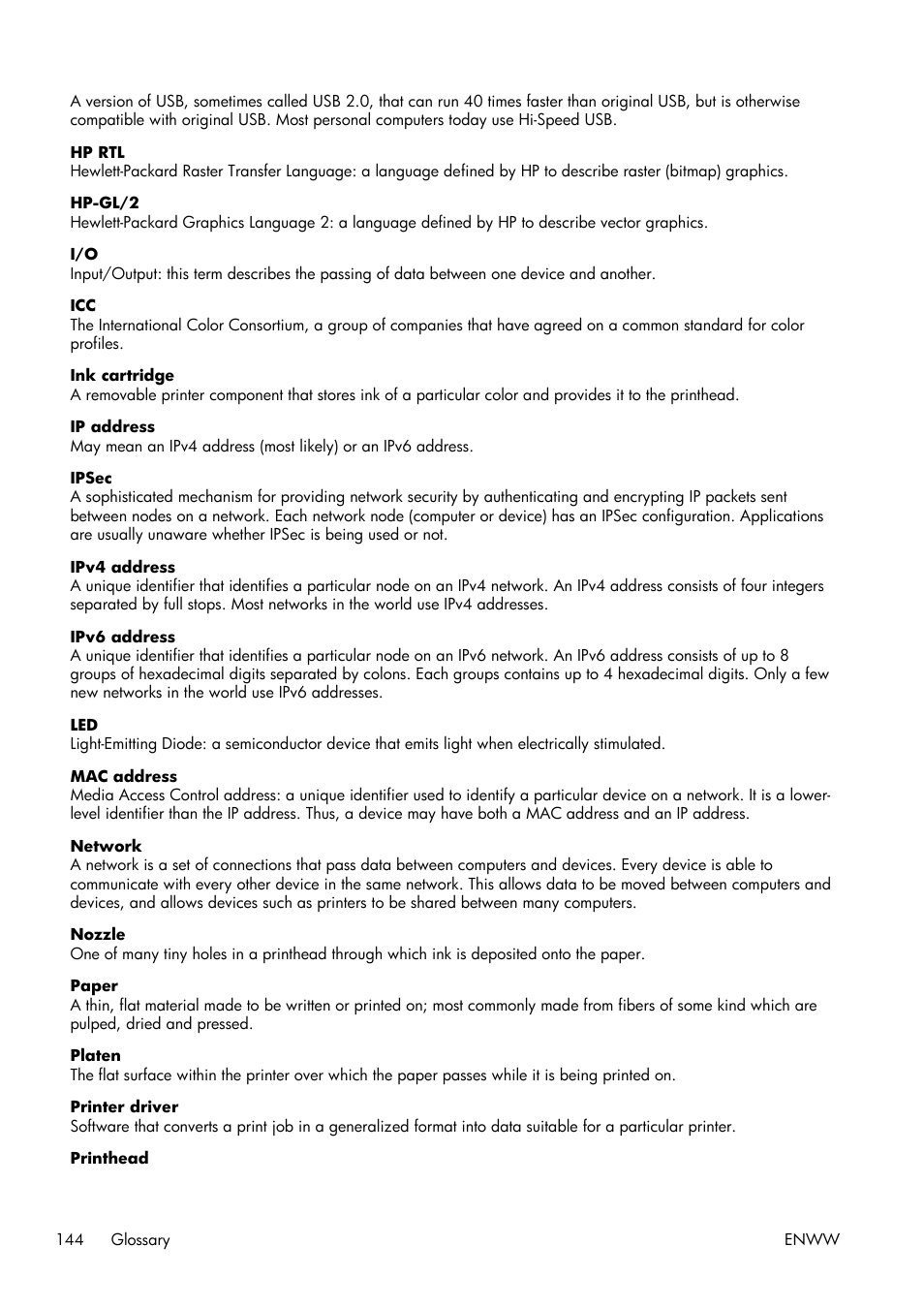 HP Designjet T120 ePrinter User Manual | Page 152 / 156