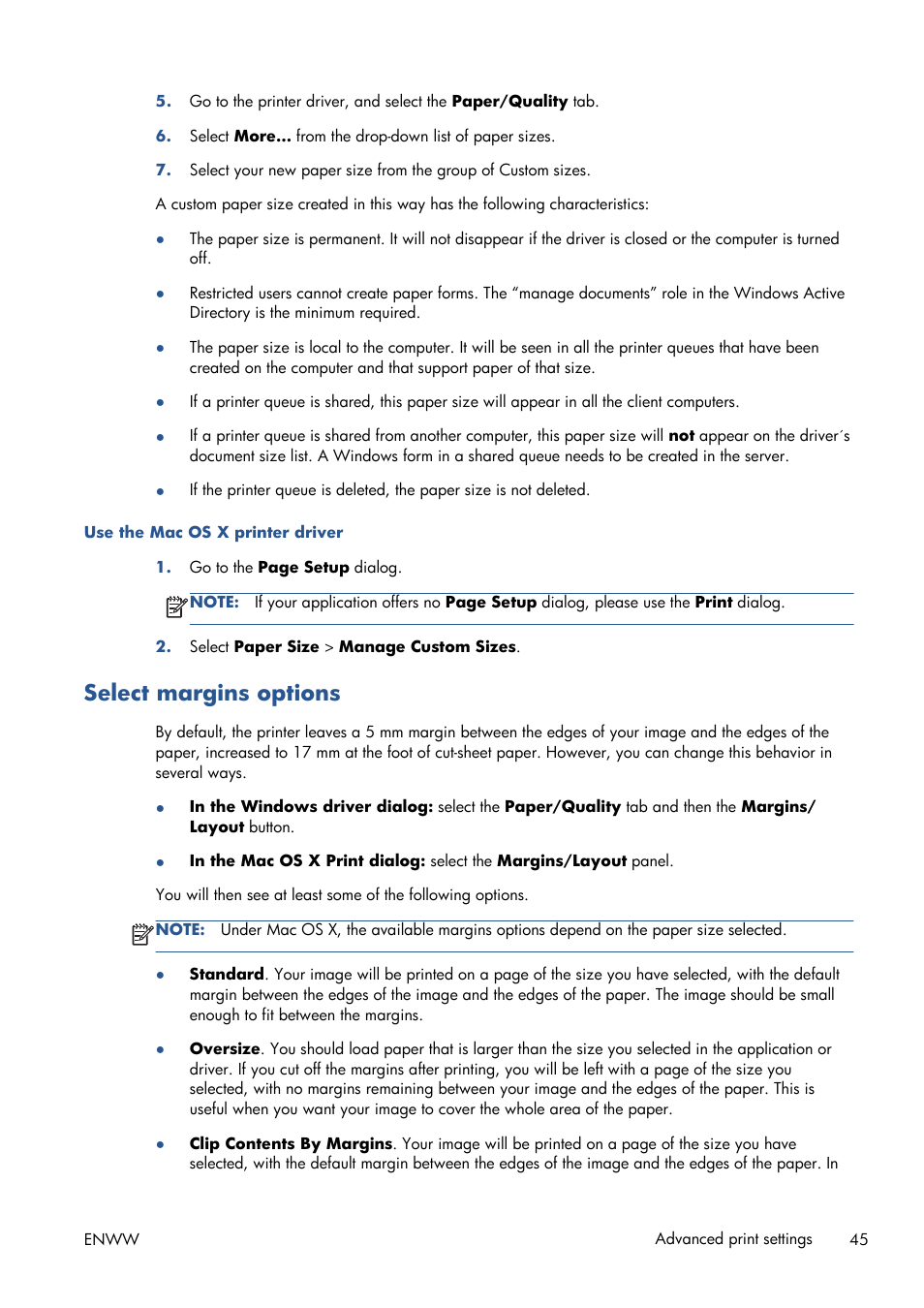 Select margins options | HP Designjet T120 ePrinter User Manual | Page 53 / 156