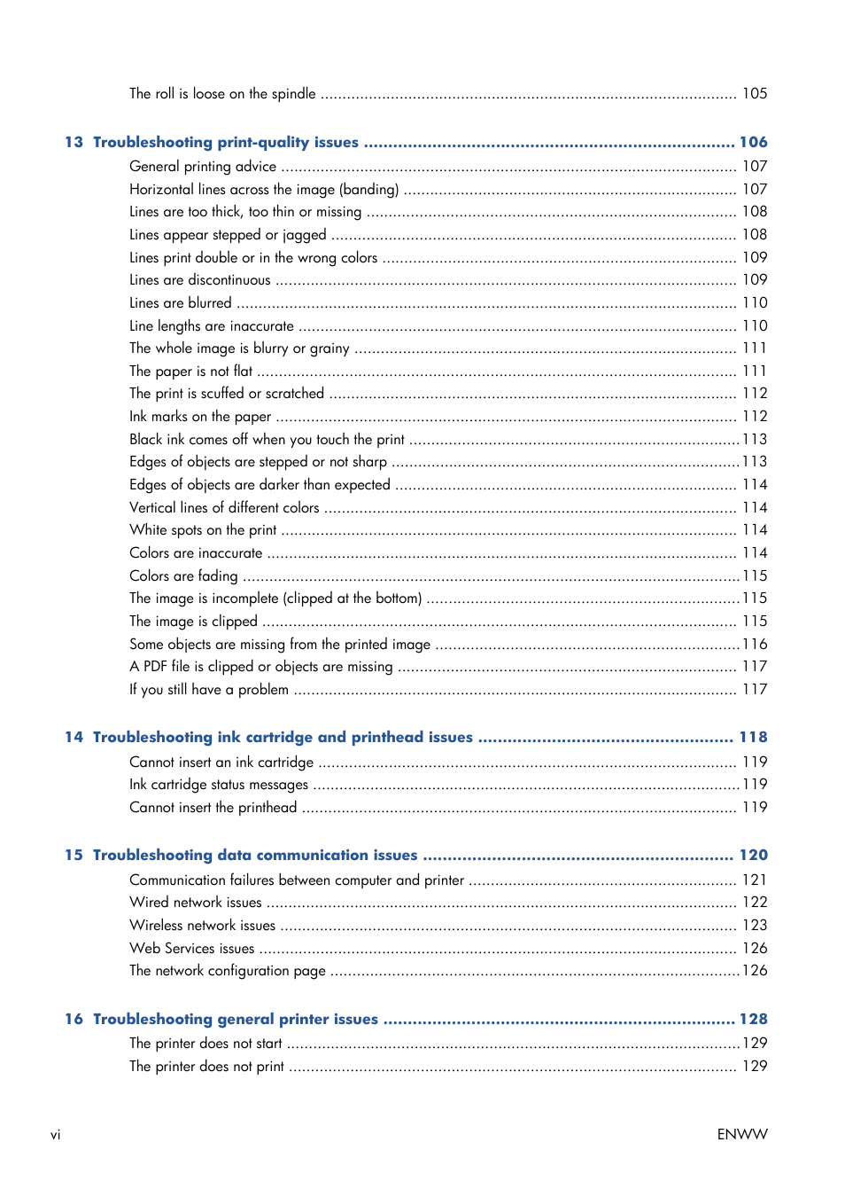 HP Designjet T120 ePrinter User Manual | Page 6 / 156