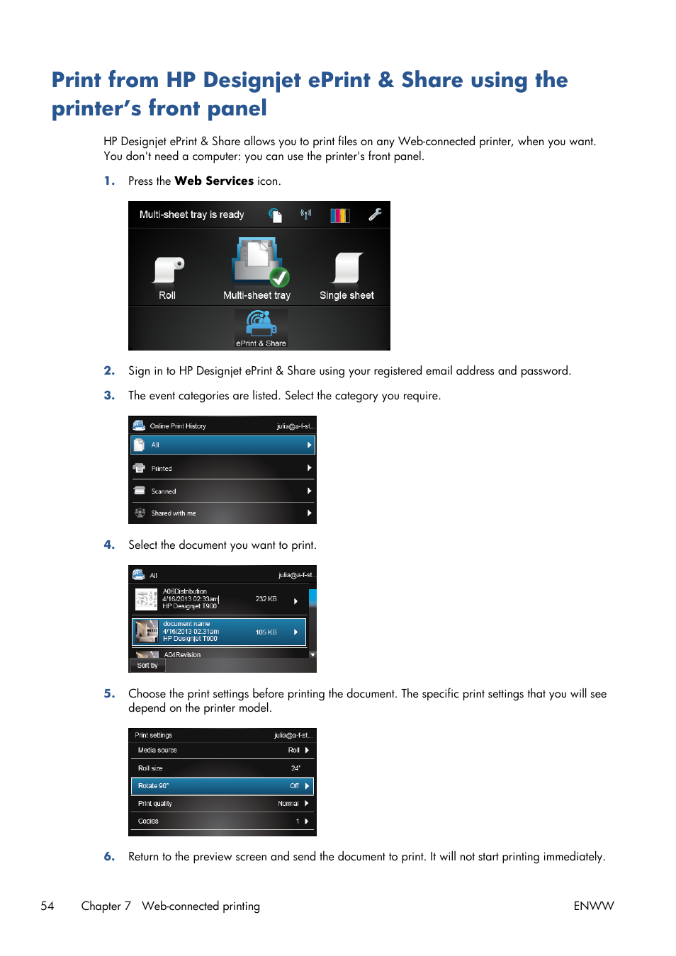 HP Designjet T120 ePrinter User Manual | Page 62 / 156