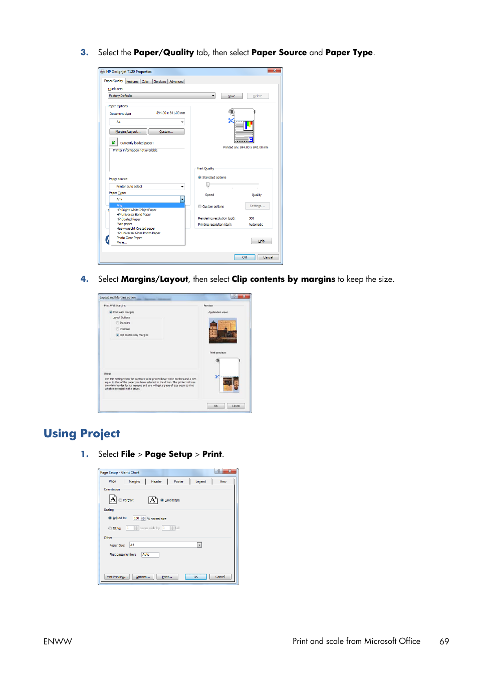 Using project | HP Designjet T120 ePrinter User Manual | Page 77 / 156