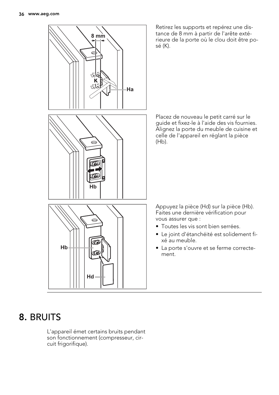 Bruits | AEG AGS58800S0 User Manual | Page 36 / 80