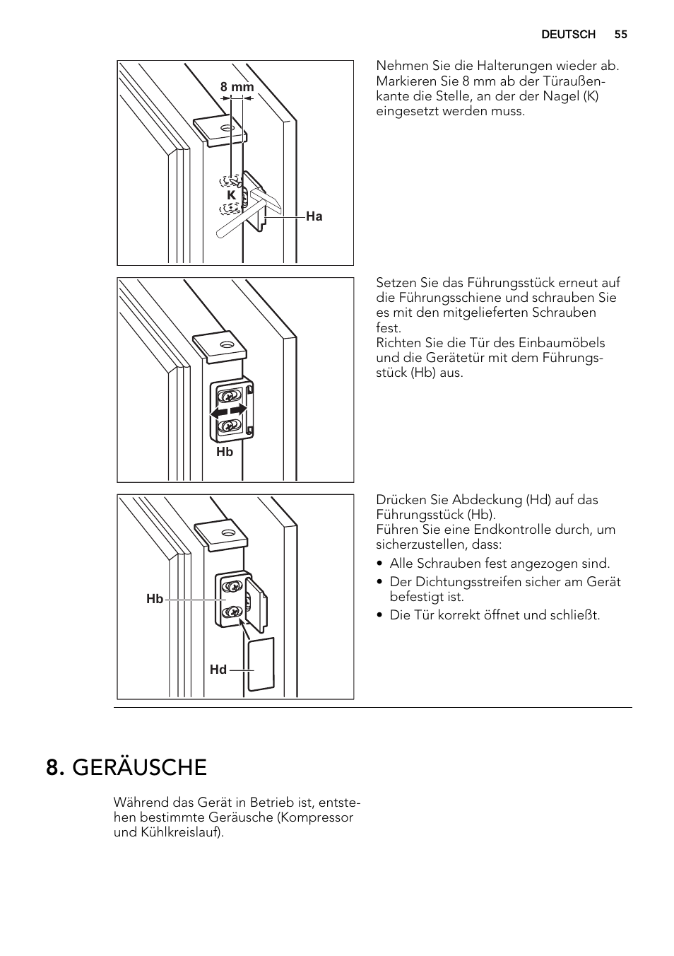 Geräusche | AEG AGS58800S0 User Manual | Page 55 / 80