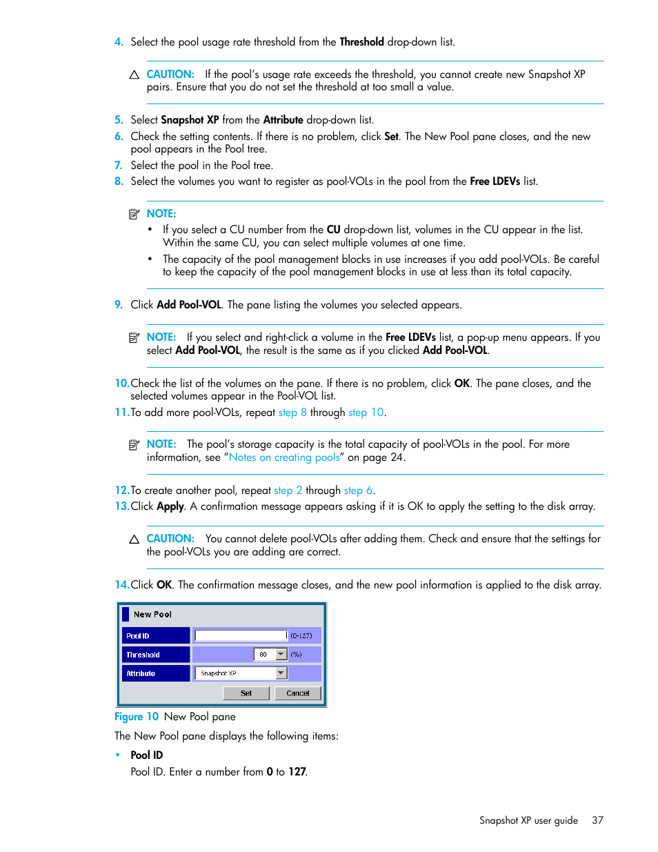 Figure 10 new pool pane, 10 new pool pane, Figure 10 | HP StorageWorks XP Remote Web Console Software User Manual | Page 37 / 62