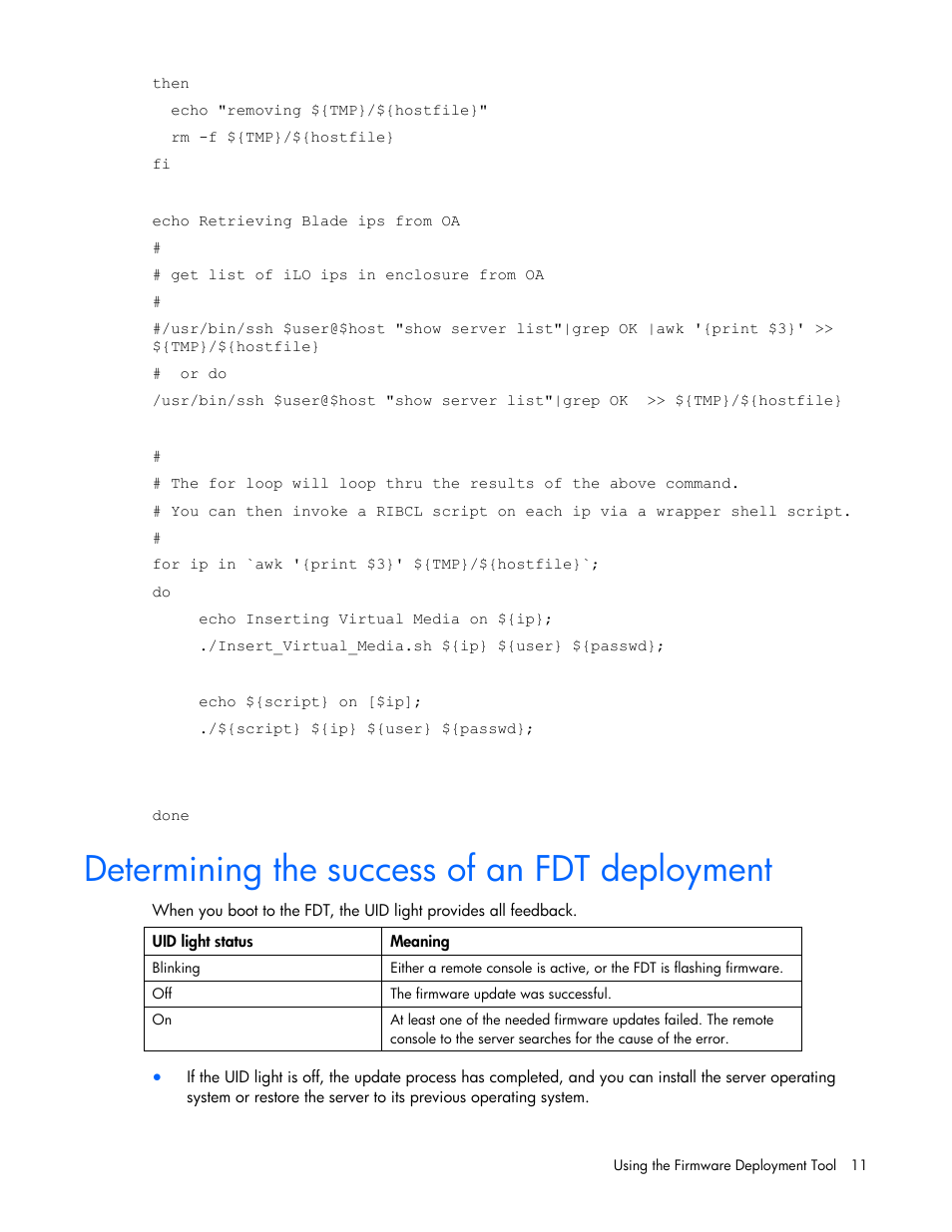 Determining the success of an fdt deployment | HP ProLiant Support Pack User Manual | Page 11 / 16