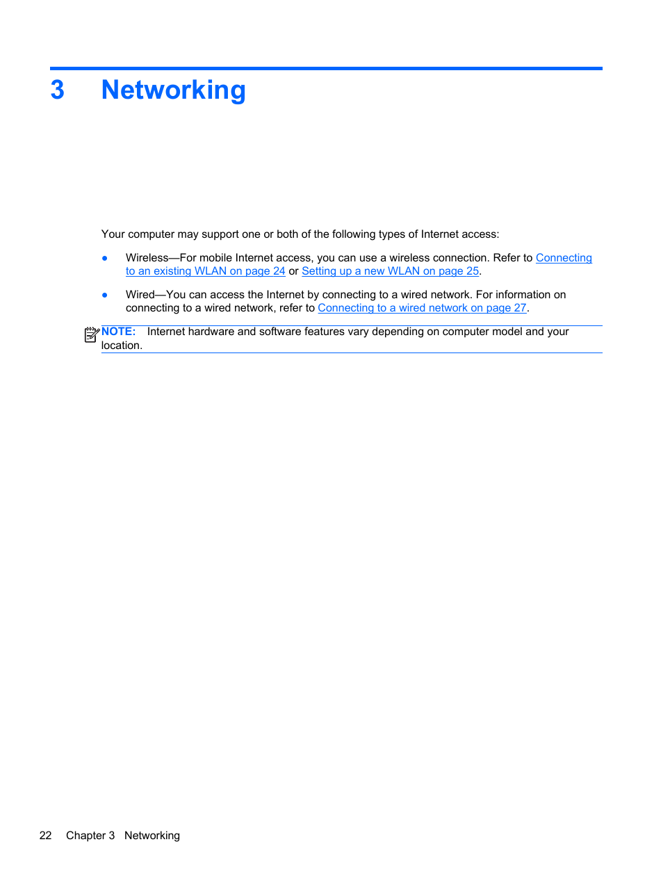 Networking, 3 networking, Information, refer to | 3networking | HP ProBook 4740s Notebook-PC User Manual | Page 32 / 110