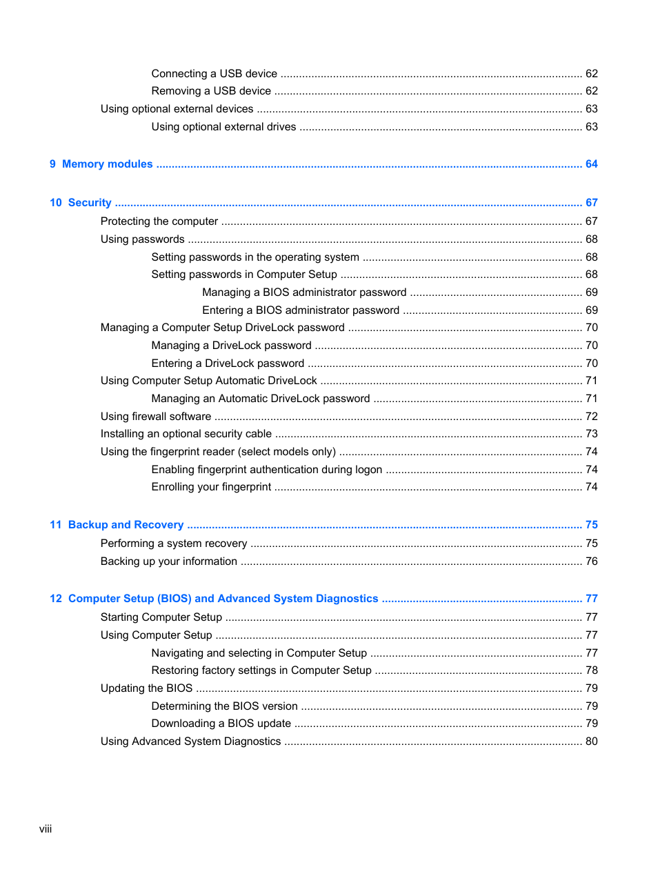 HP ProBook 4740s Notebook-PC User Manual | Page 8 / 110