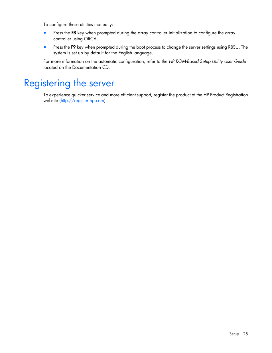 Registering the server | HP ProLiant SL390s G7 Server User Manual | Page 25 / 85