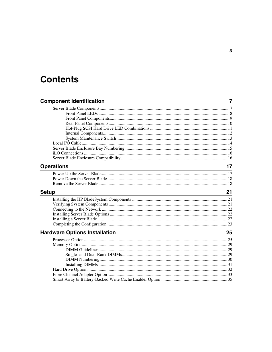 HP ProLiant BL25p Server-Blade User Manual | Page 3 / 118