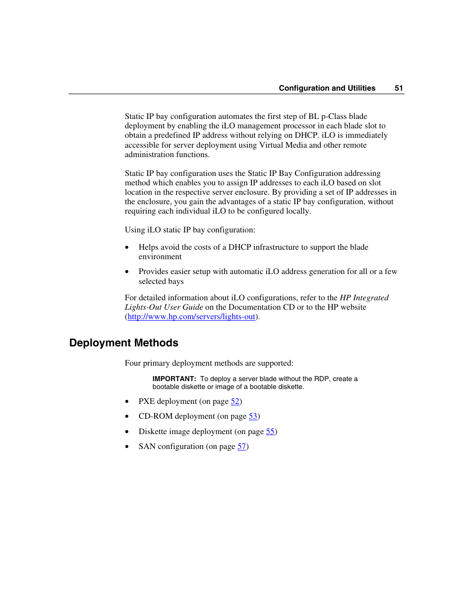 Deployment methods | HP ProLiant BL25p Server-Blade User Manual | Page 51 / 118