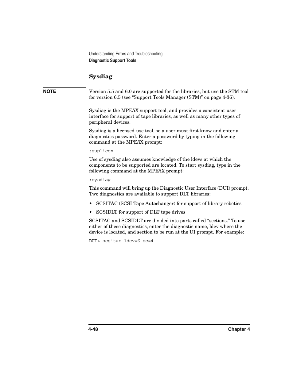 Sysdiag, Sysdiag -48 | HP Surestore 6.140 Tape Library User Manual | Page 154 / 240