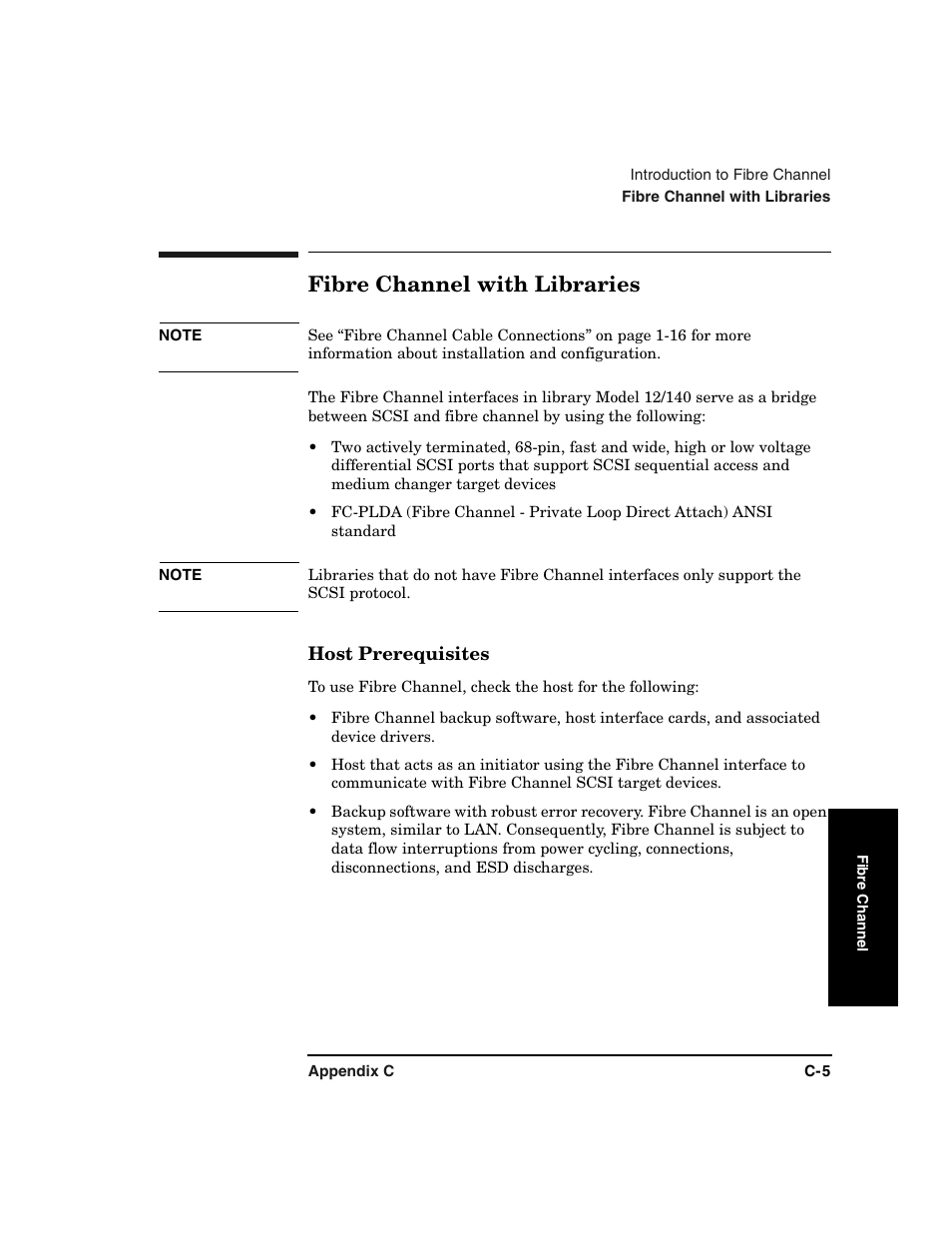 Fibre channel with libraries | HP Surestore 6.140 Tape Library User Manual | Page 189 / 240