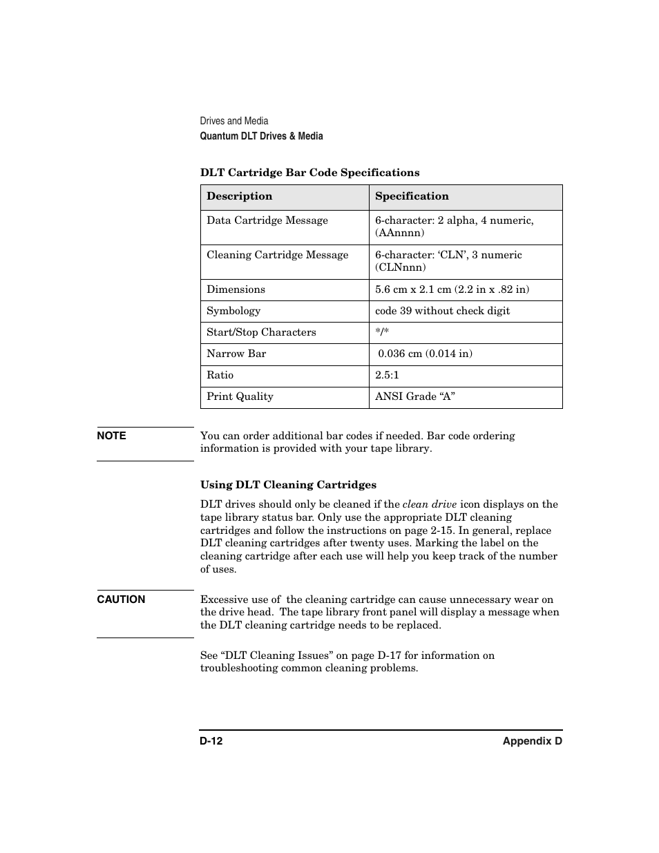 Using dlt cleaning cartridges | HP Surestore 6.140 Tape Library User Manual | Page 212 / 240