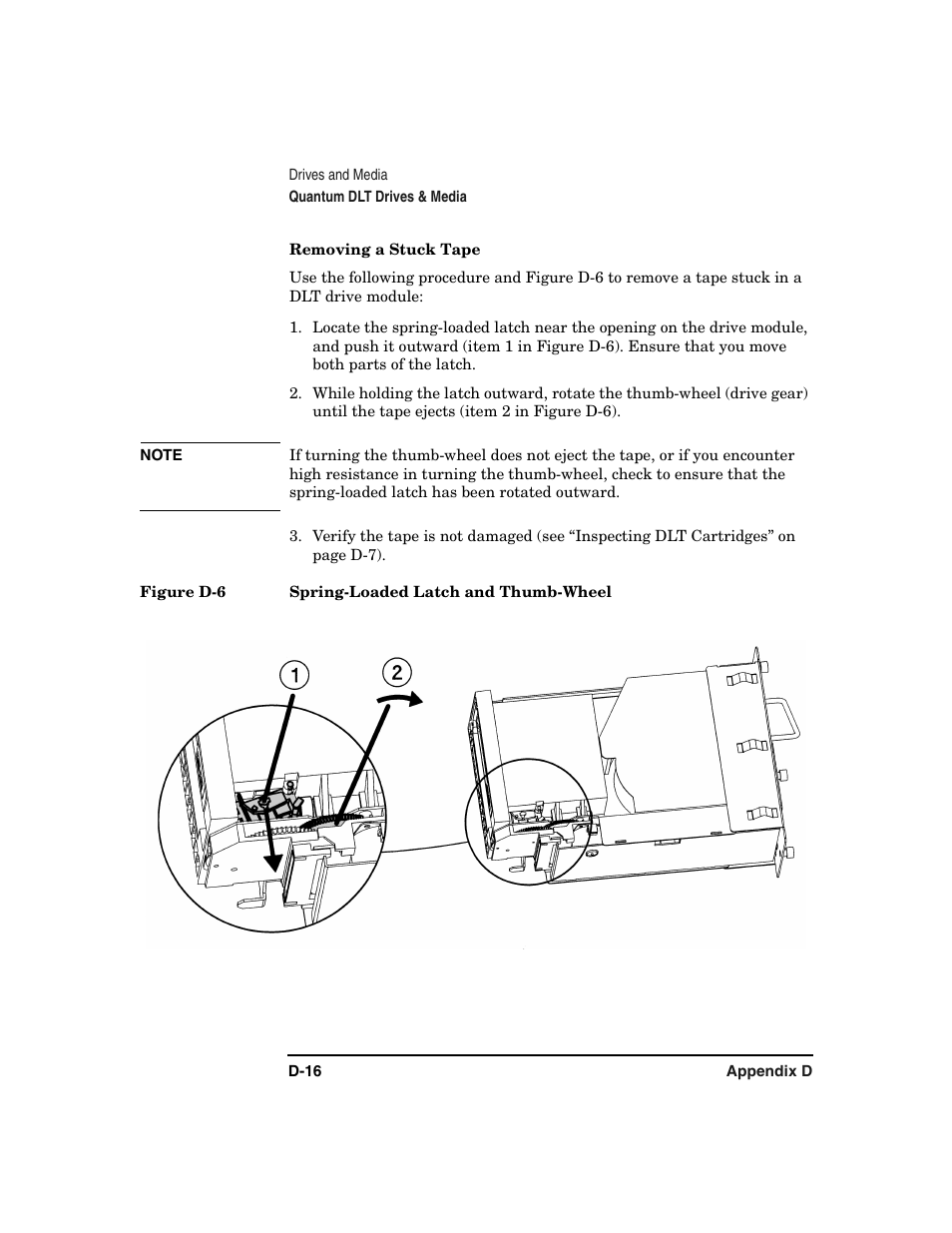 Removing a stuck tape | HP Surestore 6.140 Tape Library User Manual | Page 216 / 240