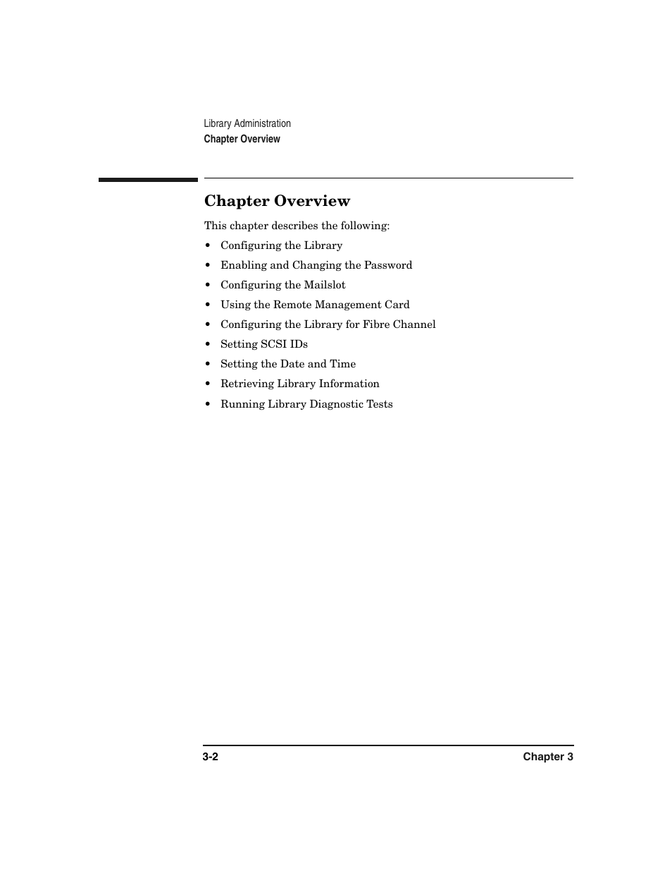 Chapter overview, Chapter overview -2 | HP Surestore 6.140 Tape Library User Manual | Page 76 / 240