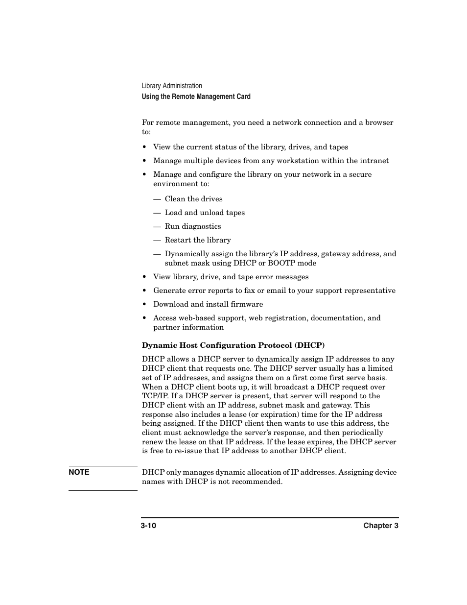 Dynamic host configuration protocol (dhcp) -10 | HP Surestore 6.140 Tape Library User Manual | Page 84 / 240