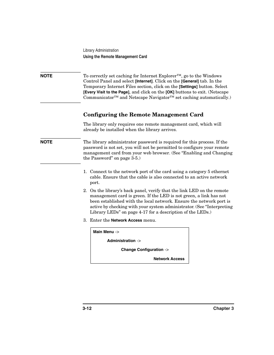 Configuring the remote management card -12 | HP Surestore 6.140 Tape Library User Manual | Page 86 / 240