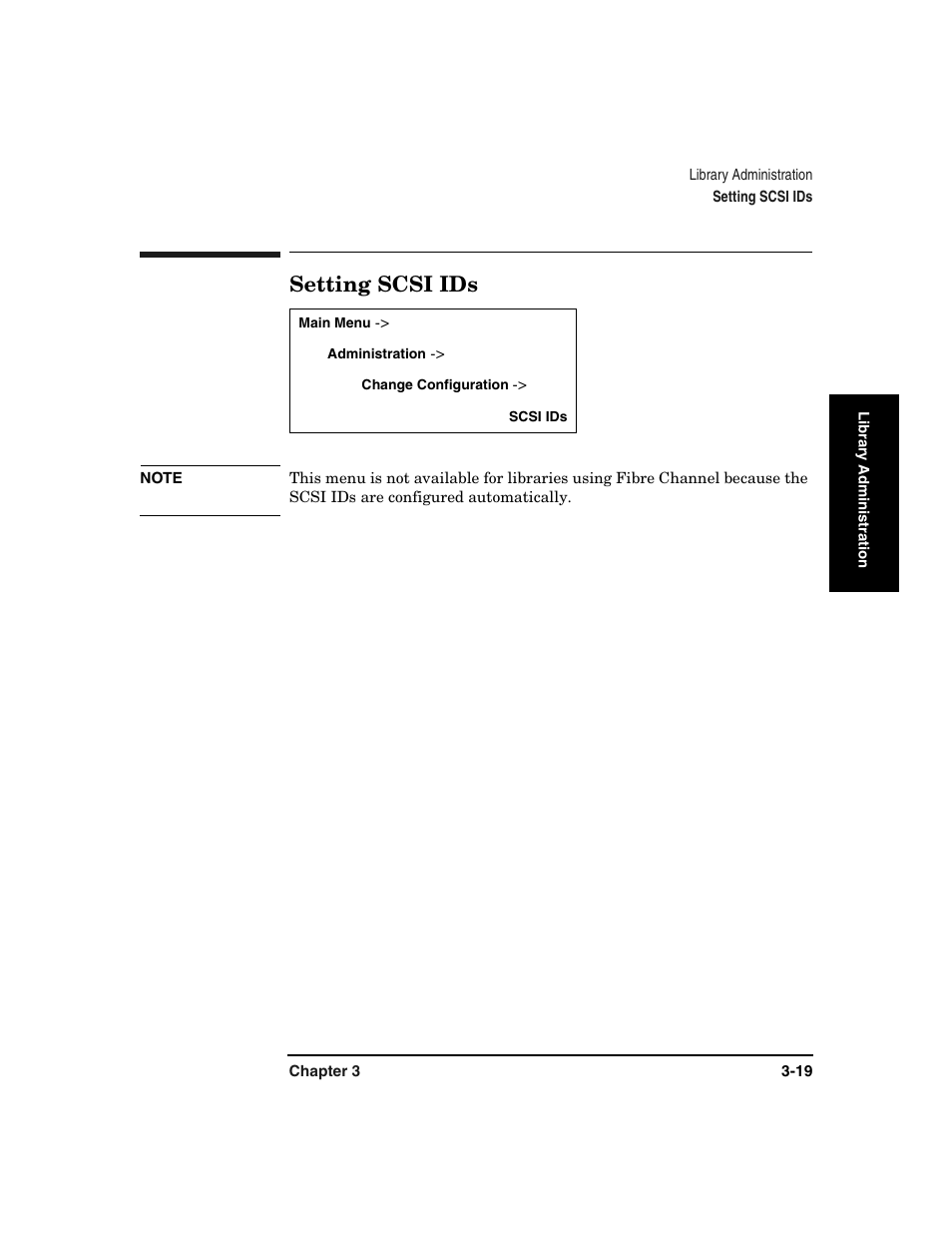 Setting scsi ids, Setting scsi ids -19 | HP Surestore 6.140 Tape Library User Manual | Page 93 / 240
