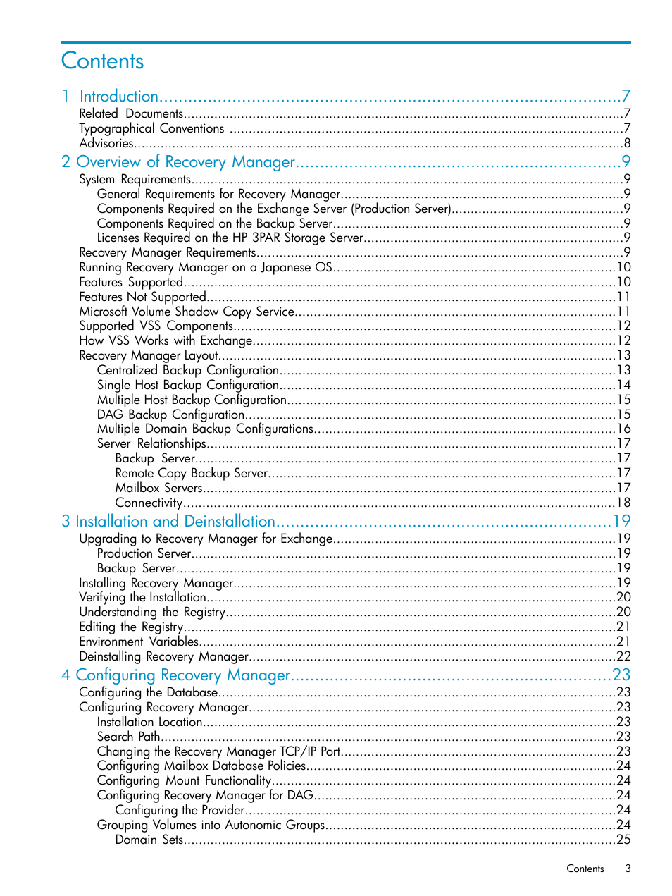 HP 3PAR Application Software Suite for Microsoft Exchange Licenses User Manual | Page 3 / 111