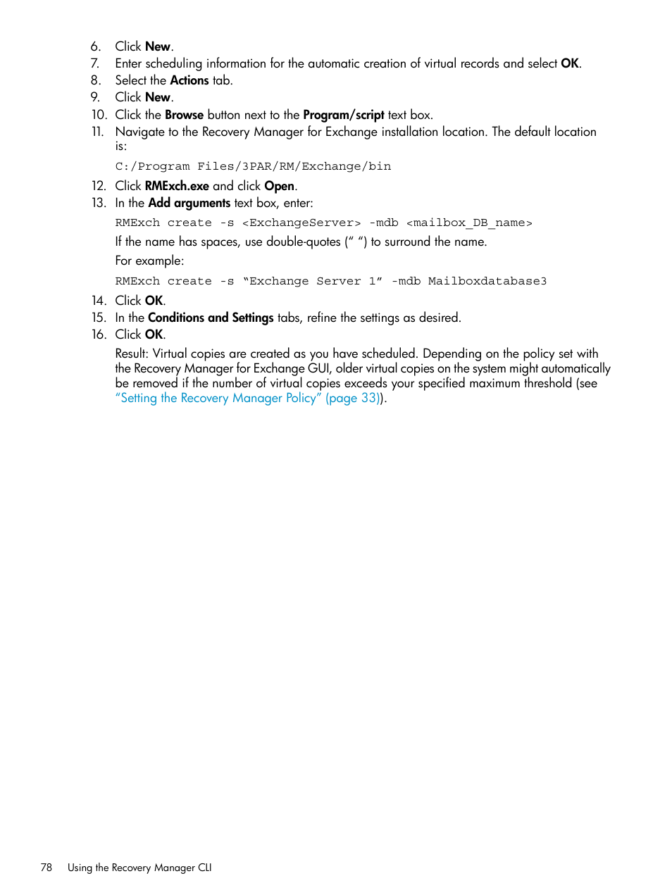 HP 3PAR Application Software Suite for Microsoft Exchange Licenses User Manual | Page 78 / 111