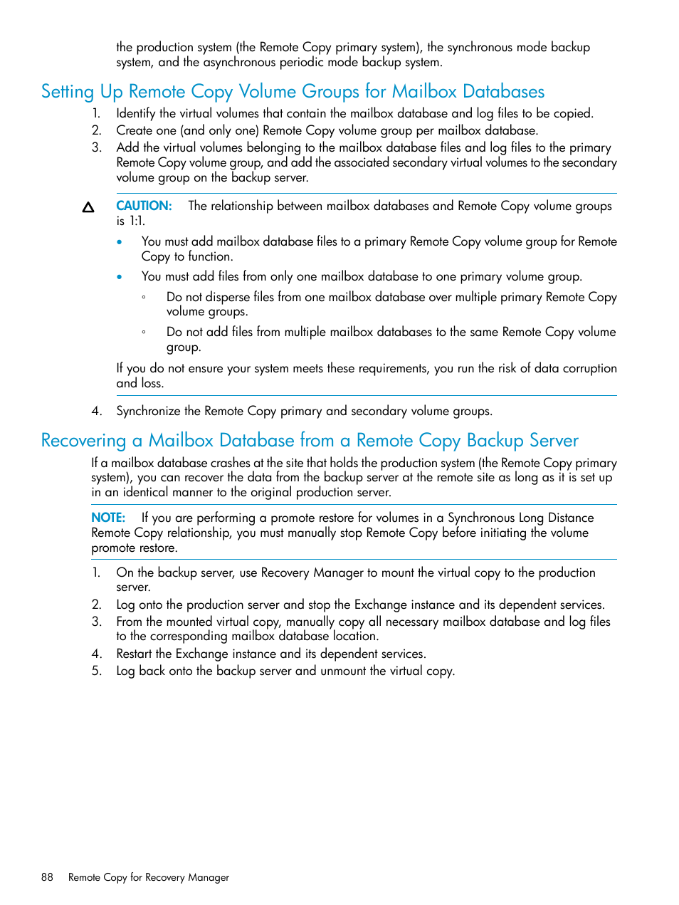 HP 3PAR Application Software Suite for Microsoft Exchange Licenses User Manual | Page 88 / 111