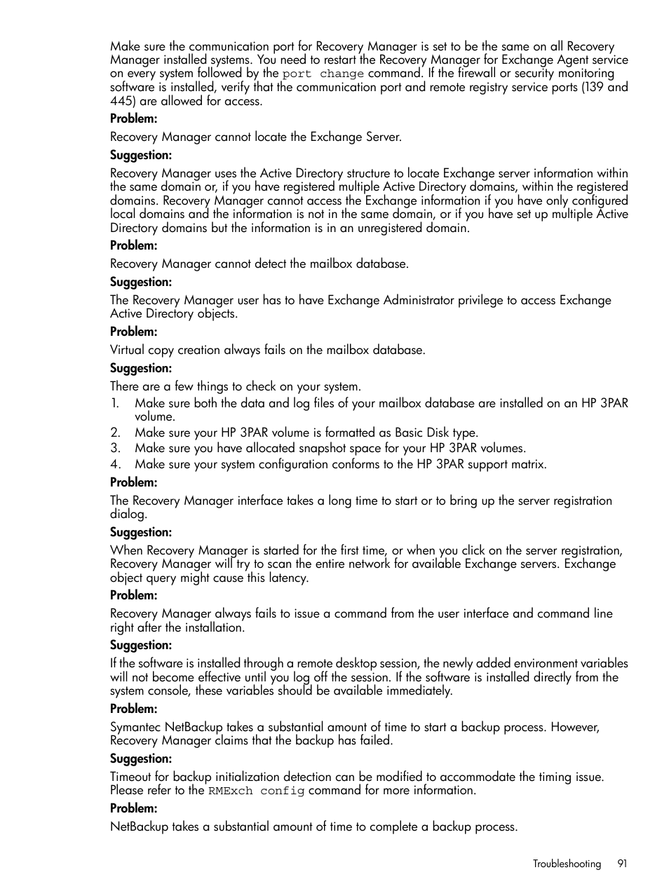 HP 3PAR Application Software Suite for Microsoft Exchange Licenses User Manual | Page 91 / 111