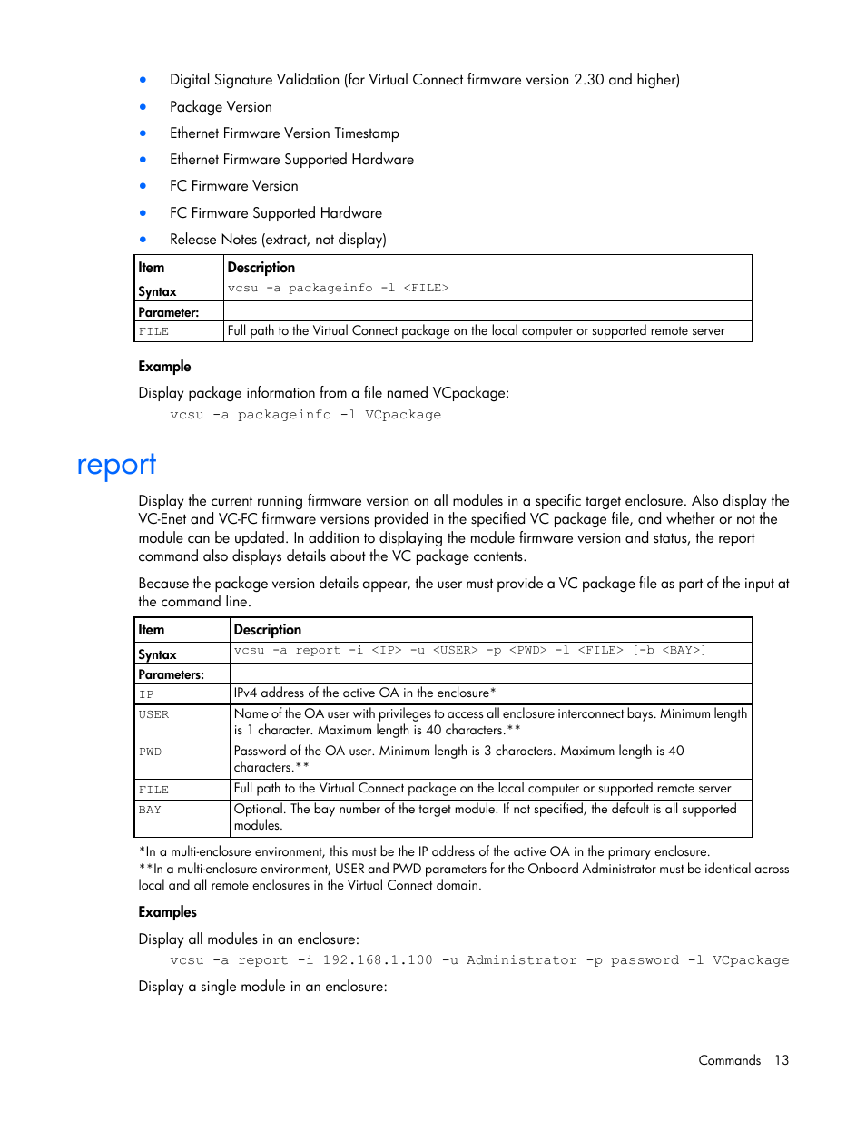 Report | HP Virtual Connect 4Gb Fibre Channel Module for c-Class BladeSystem User Manual | Page 13 / 21