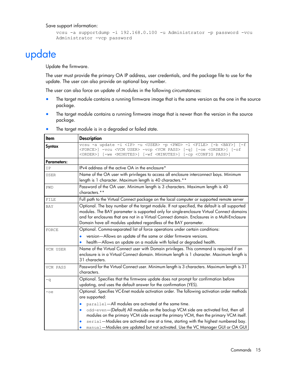 Update | HP Virtual Connect 4Gb Fibre Channel Module for c-Class BladeSystem User Manual | Page 15 / 21