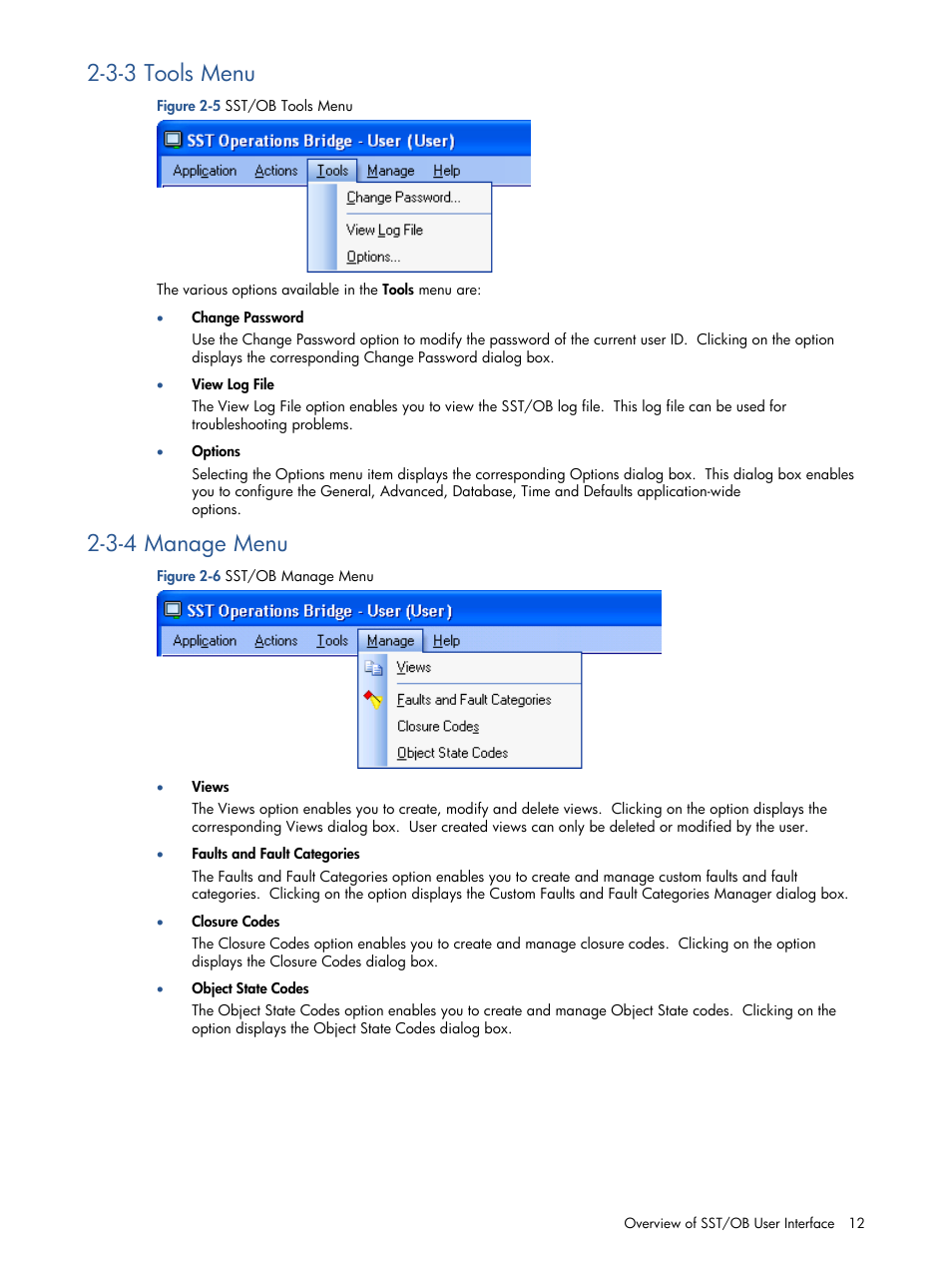 Tools menu, Manage menu, 3-3 tools menu | 3-4 manage menu | HP Integrity NonStop J-Series User Manual | Page 12 / 89