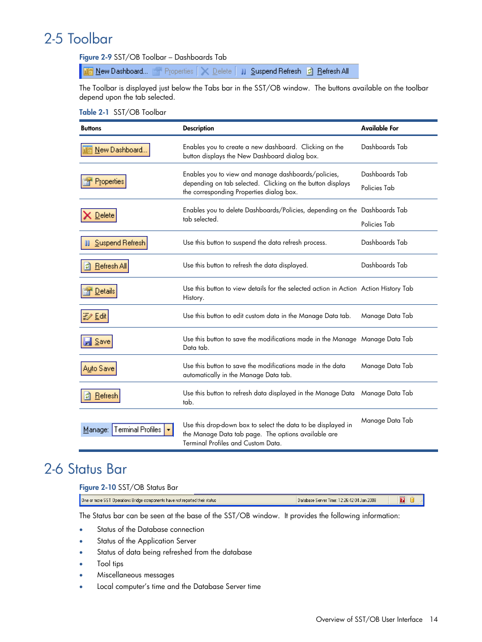 Toolbar, Status bar, 5 toolbar | 6 status bar | HP Integrity NonStop J-Series User Manual | Page 14 / 89