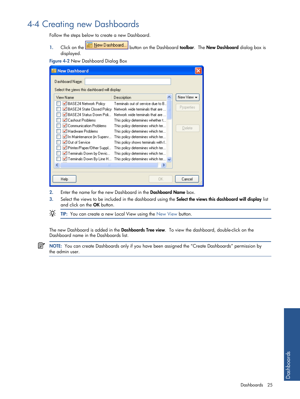 Creating new dashboards, 4 creating new dashboards | HP Integrity NonStop J-Series User Manual | Page 25 / 89
