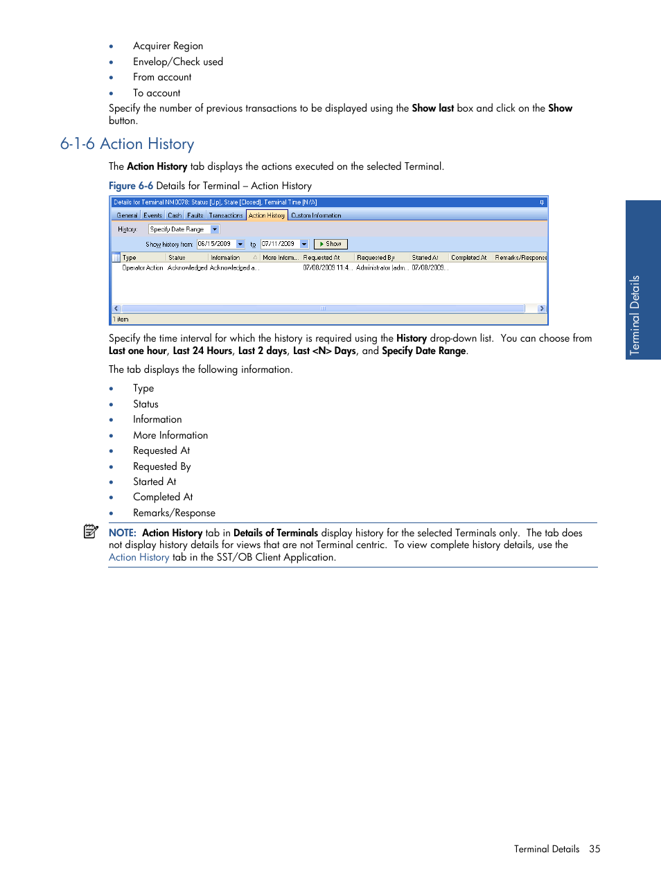 Action history, 1-6 action history | HP Integrity NonStop J-Series User Manual | Page 35 / 89