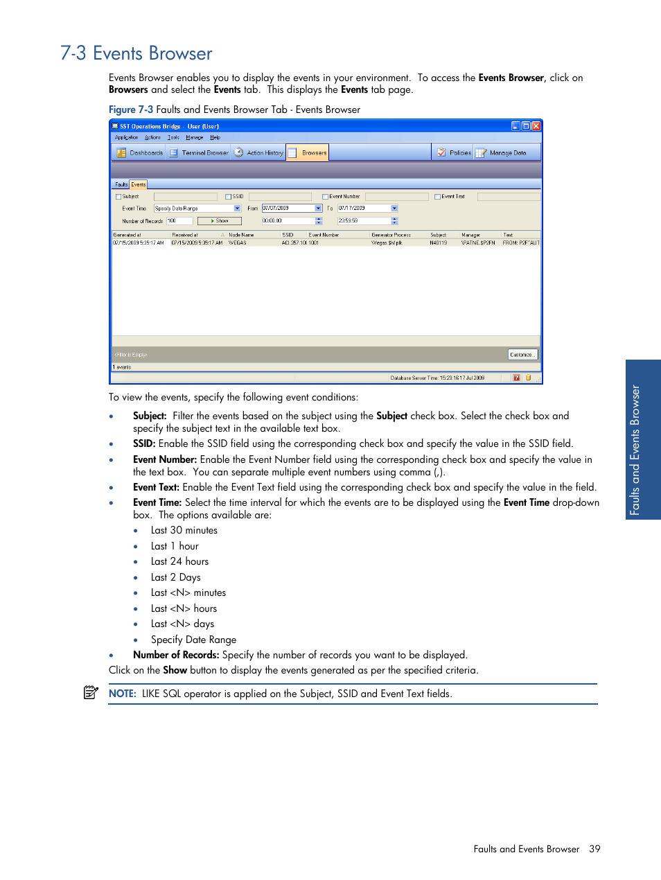 Events browser, 3 events browser | HP Integrity NonStop J-Series User Manual | Page 39 / 89