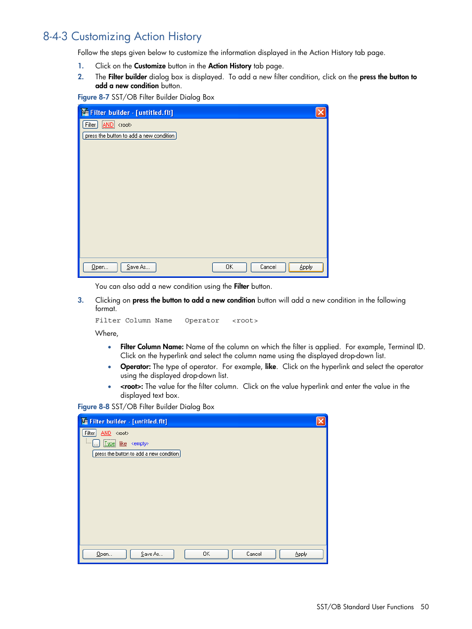 Customizing action history, 4-3 customizing action history | HP Integrity NonStop J-Series User Manual | Page 50 / 89