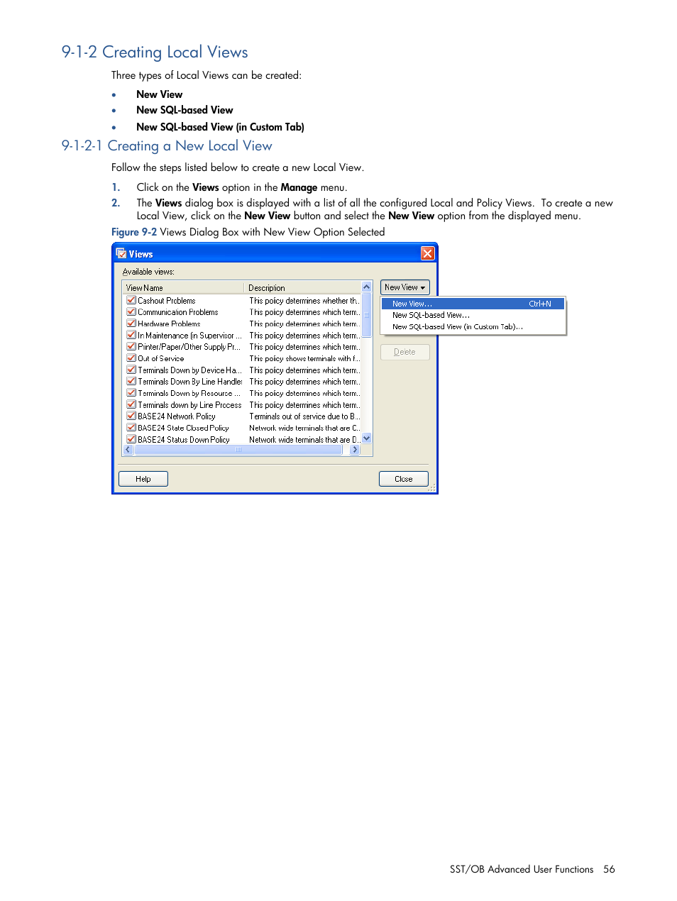 Creating local views, Creating a new local view, 1-2 creating local views | 1-2-1 creating a new local view | HP Integrity NonStop J-Series User Manual | Page 56 / 89