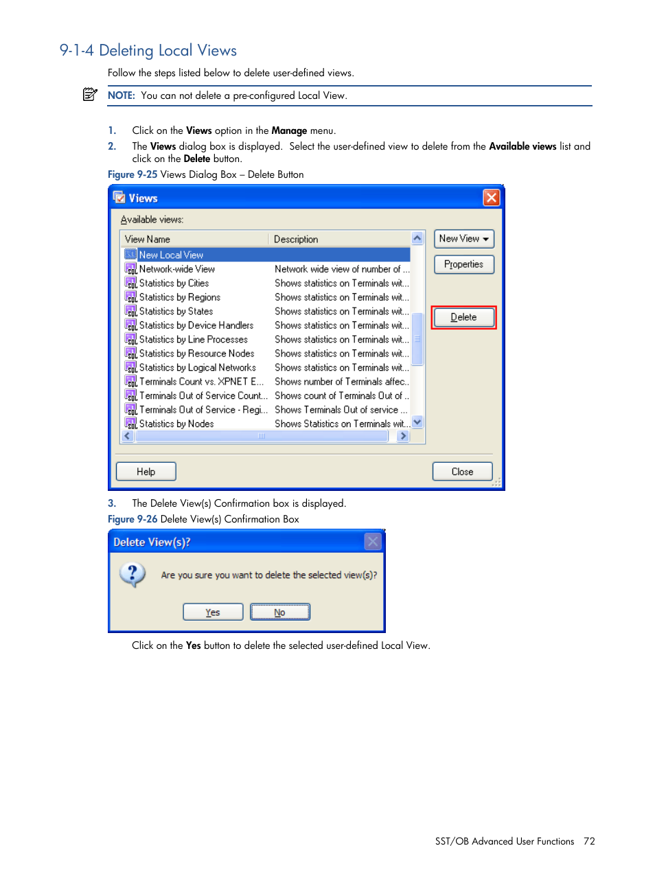 Deleting local views, 1-4 deleting local views | HP Integrity NonStop J-Series User Manual | Page 72 / 89