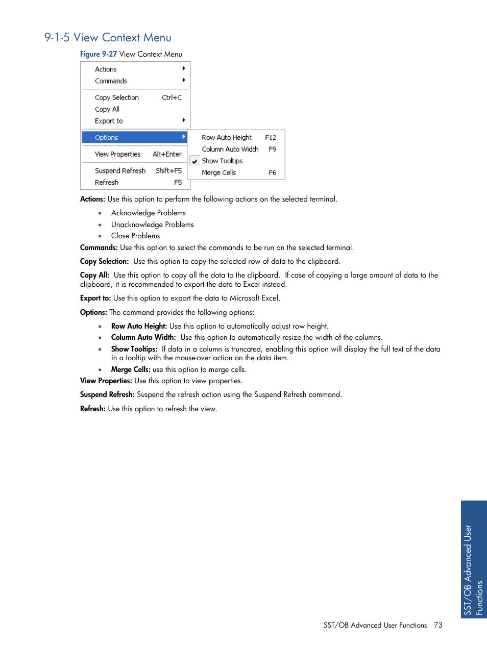 View context menu, 1-5 view context menu | HP Integrity NonStop J-Series User Manual | Page 73 / 89