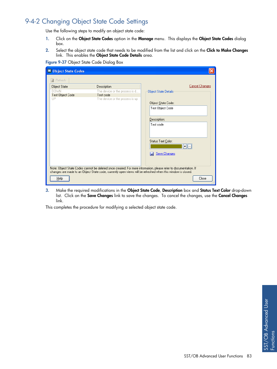 Changing object state code settings, 4-2 changing object state code settings | HP Integrity NonStop J-Series User Manual | Page 83 / 89