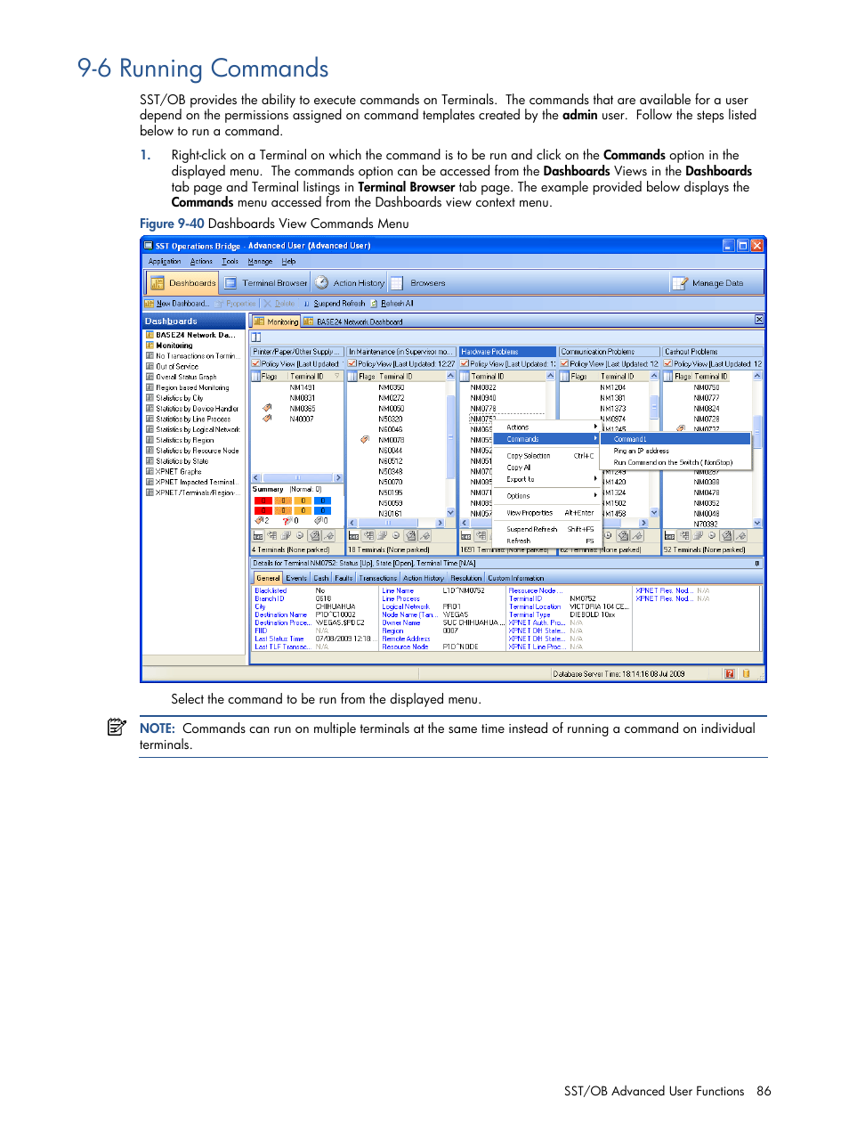 Running commands, Execute commands, This action will allow the | 6 running commands | HP Integrity NonStop J-Series User Manual | Page 86 / 89