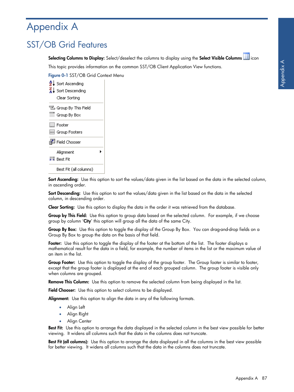 Appendix a: sst/ob grid features, Appendix a, Sst/ob grid features | HP Integrity NonStop J-Series User Manual | Page 87 / 89