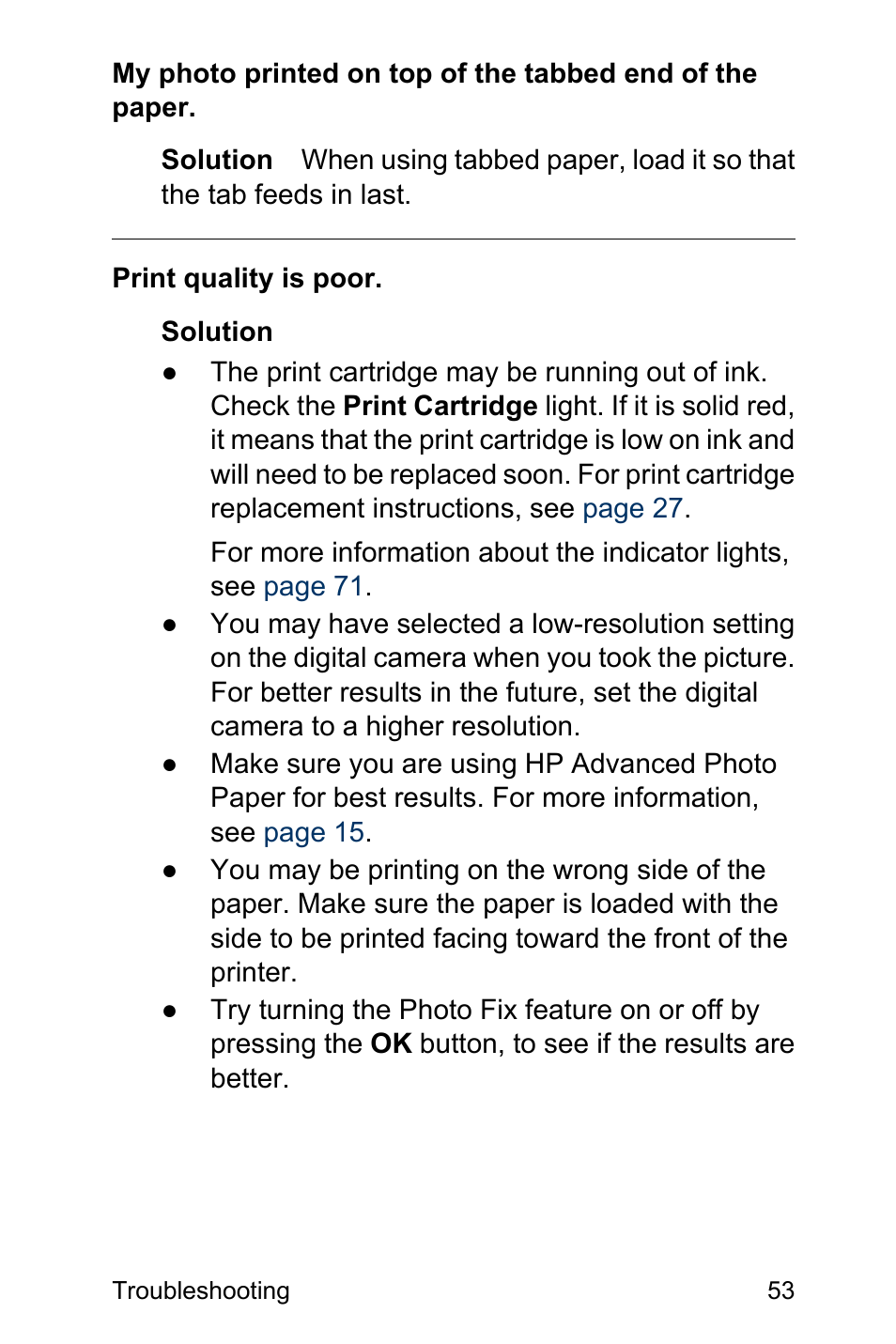 HP Photosmart A310 Compact Photo Printer User Manual | Page 57 / 86