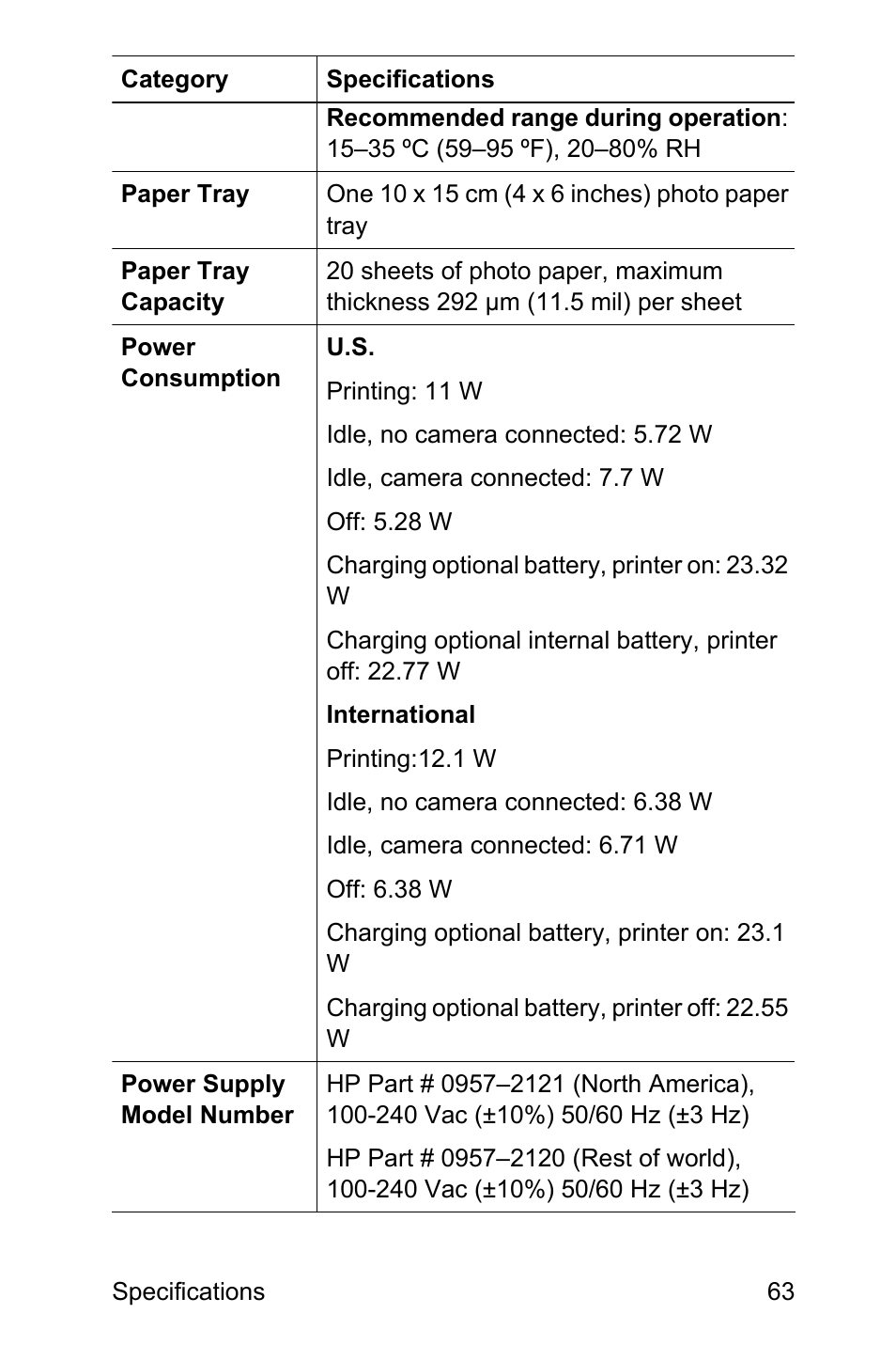 HP Photosmart A310 Compact Photo Printer User Manual | Page 67 / 86